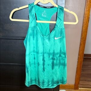 Nike Women's Green Tie-Dye Tank Top